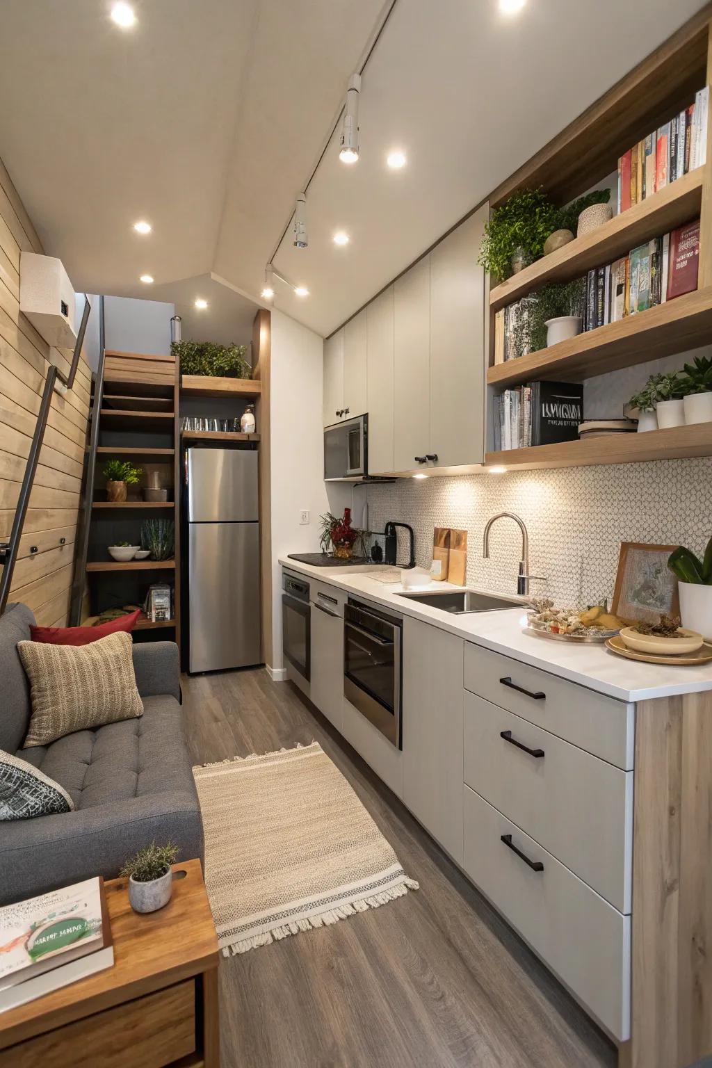 Compact yet fully functional, this kitchen makes the most of limited space.