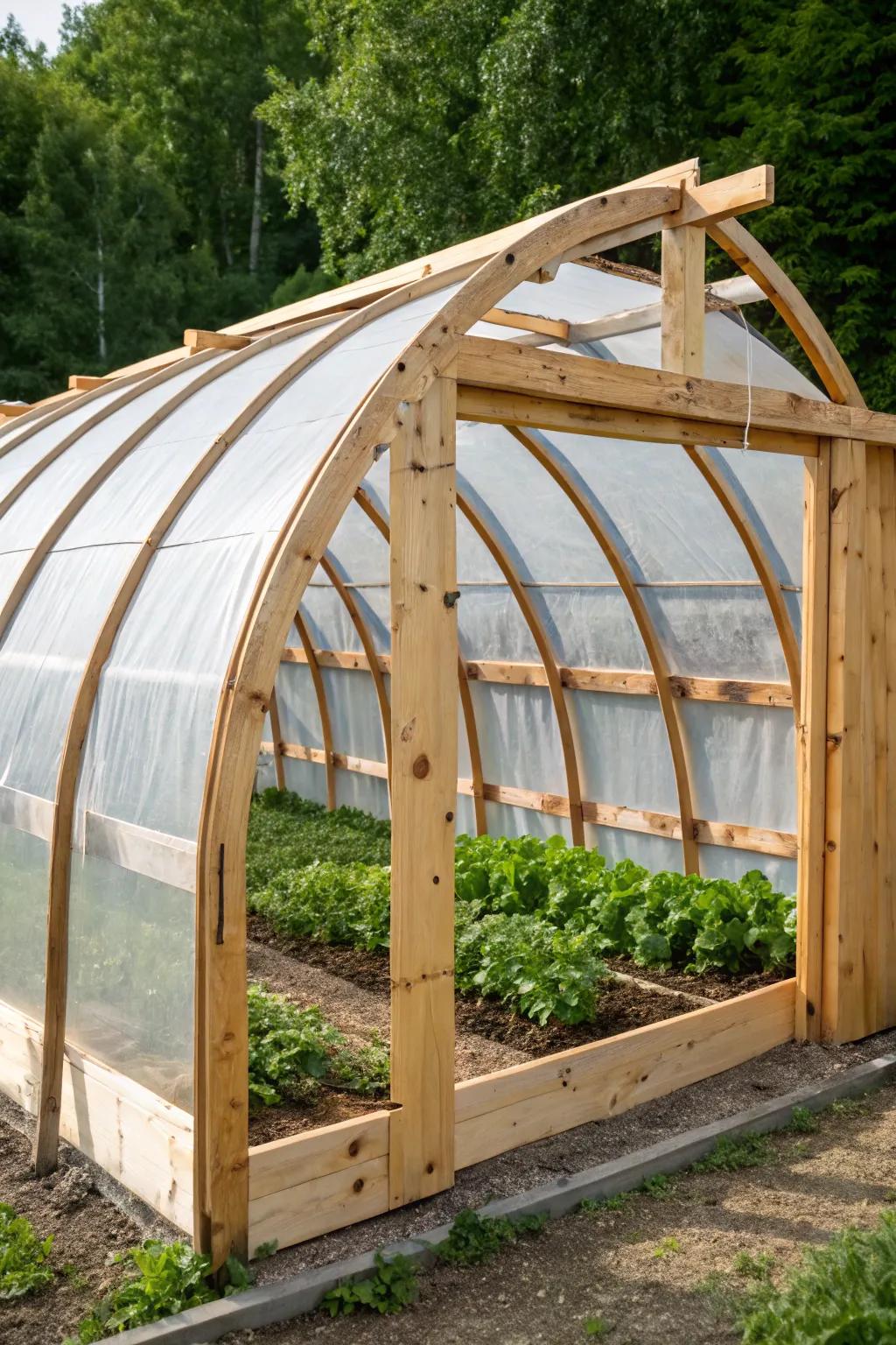 Craftsmanship Meets Functionality: A robust hoop house design that stands strong against the elements.