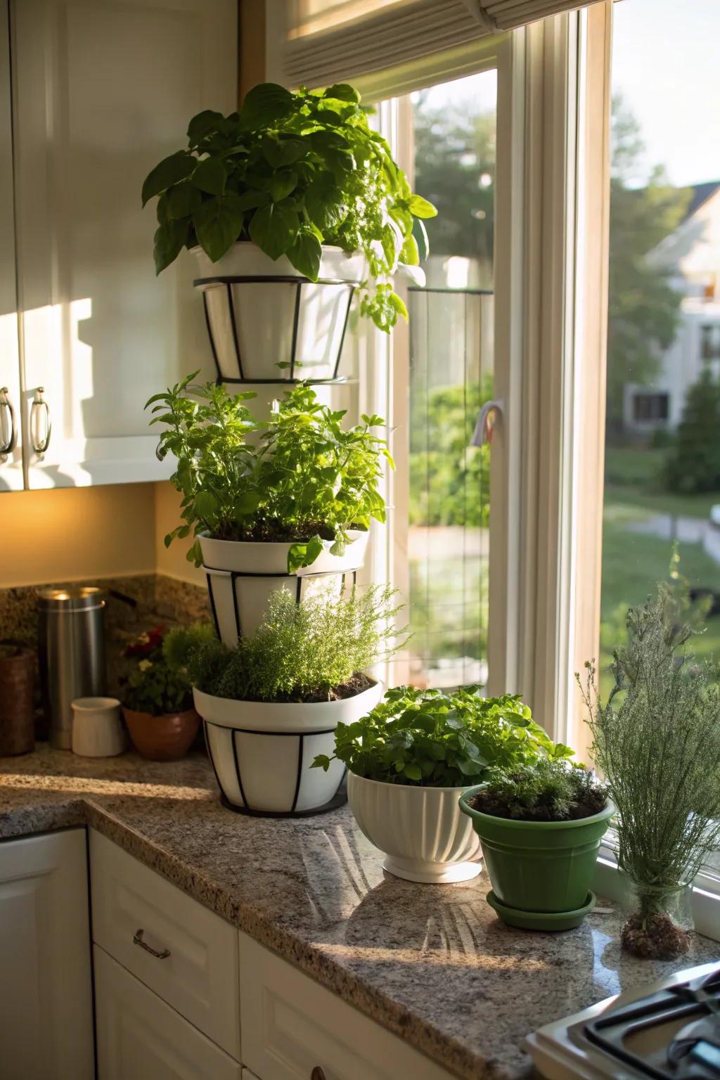 Bring freshness to your kitchen with an indoor herb garden.