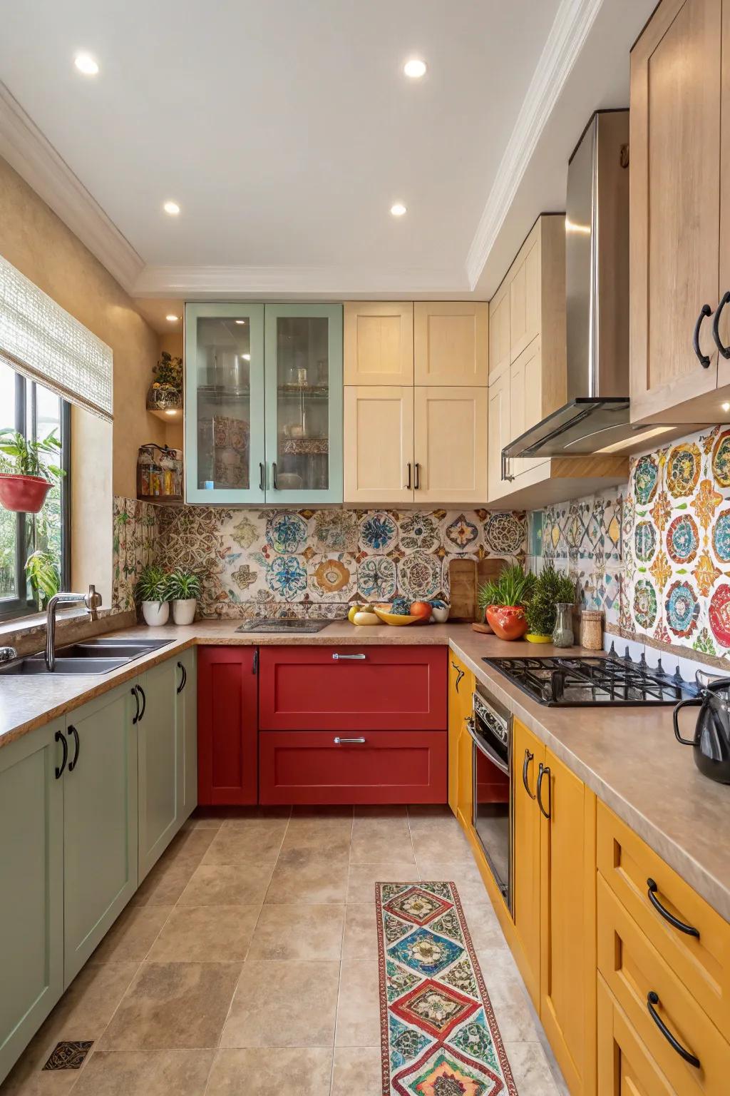 A kitchen that uses color to express personality and style.