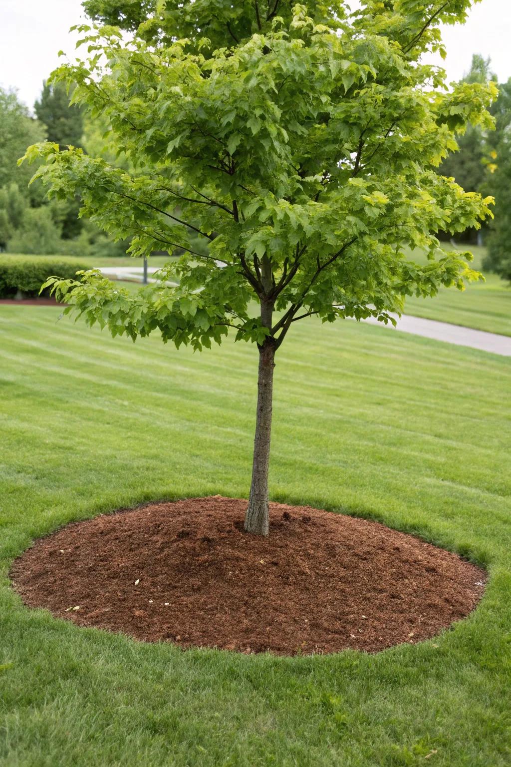 Mulch ensures your tree looks neat and thoroughly cared for.