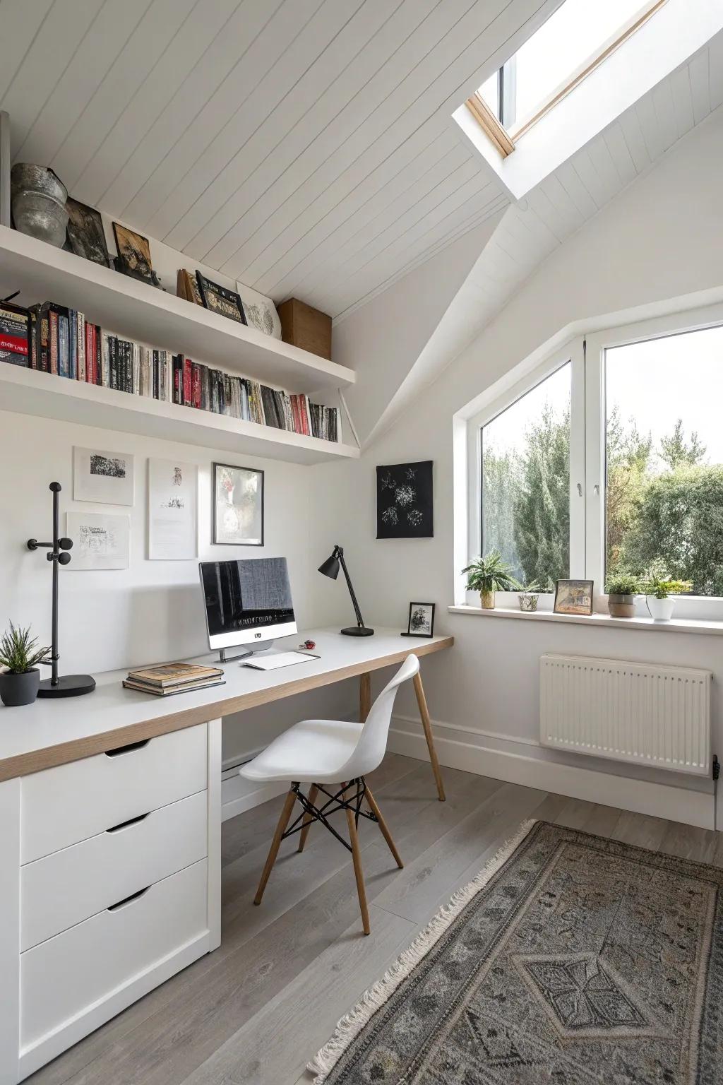 Embrace simplicity with a clutter-free workspace.