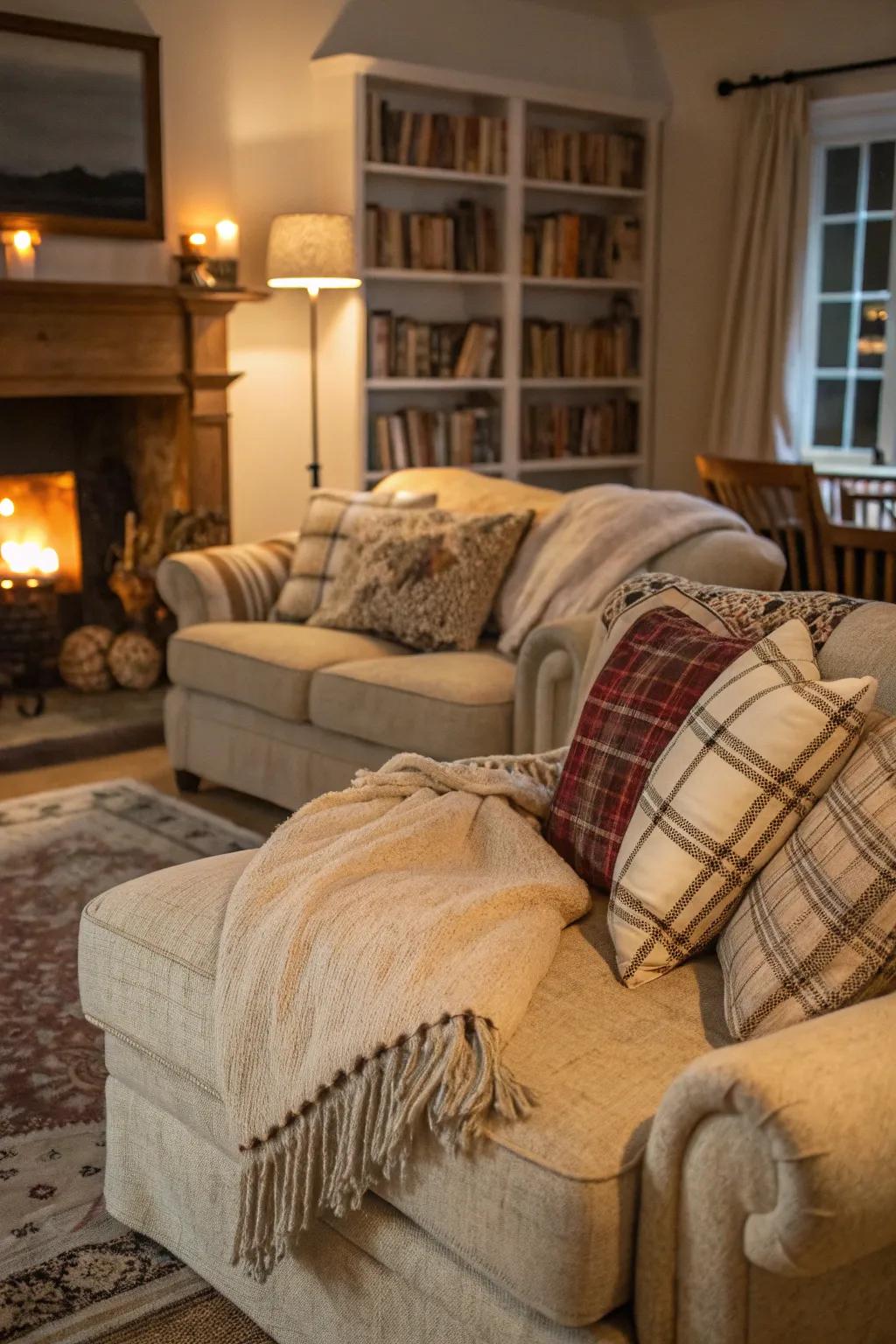 Showcase comfort with cozy seating arrangements in your living room.