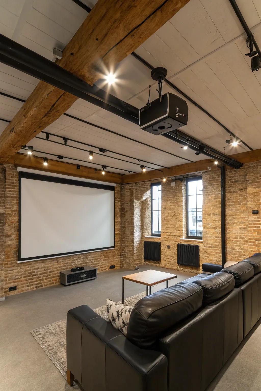 A projector offers a true cinema experience in your loft.