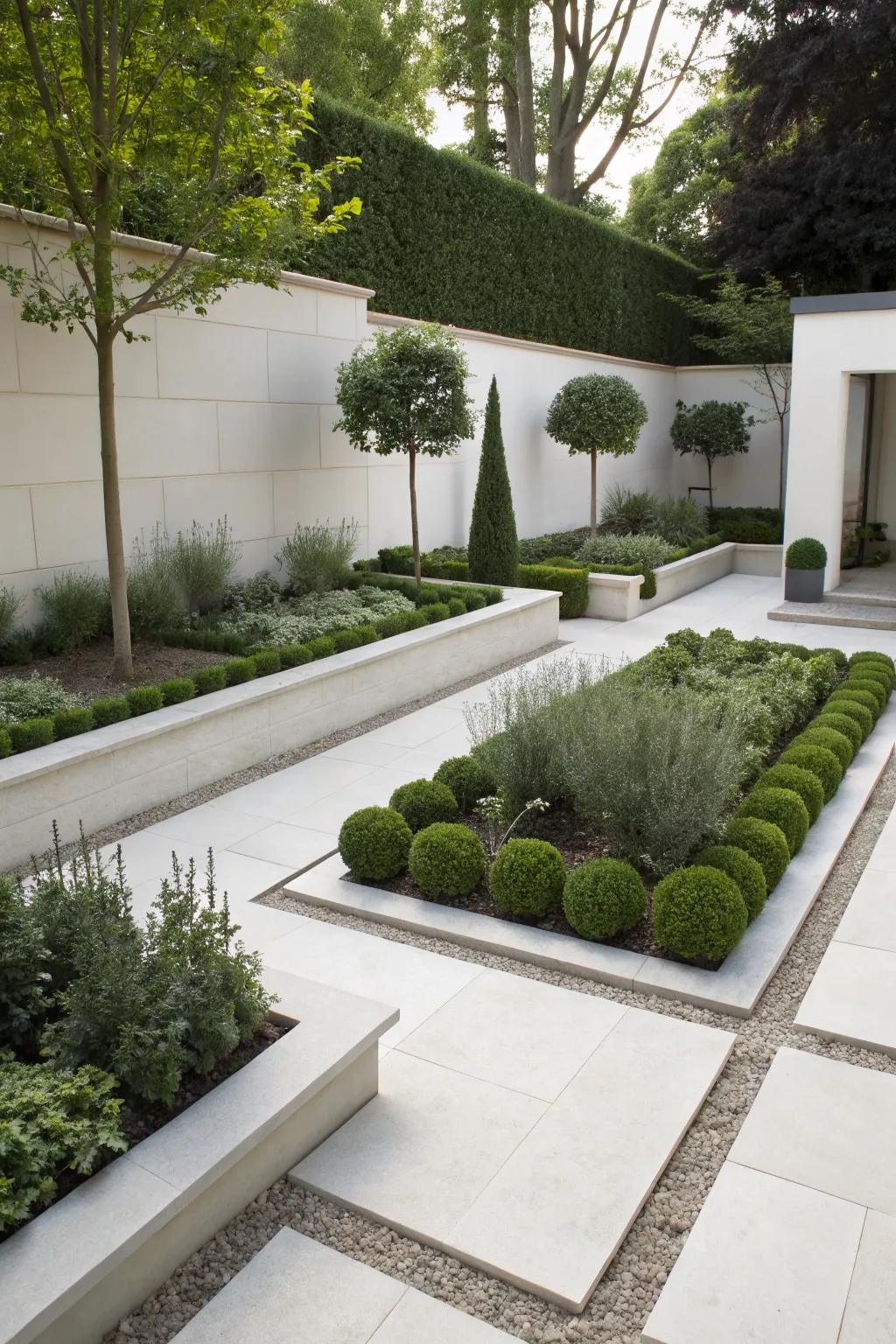 A minimalist garden design in Portland with clean lines and simplicity.