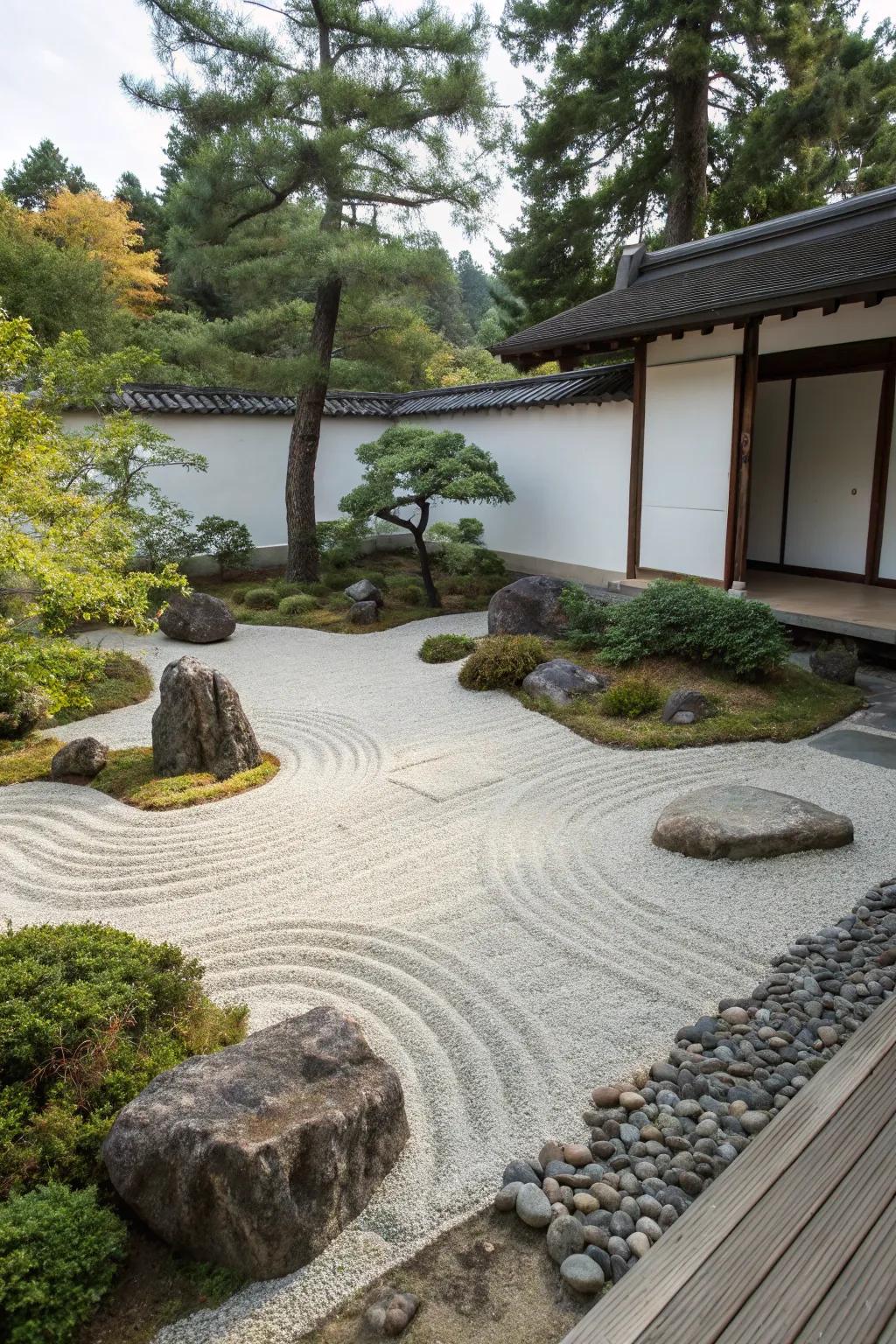 A minimalist tranquility-inspired rock garden.