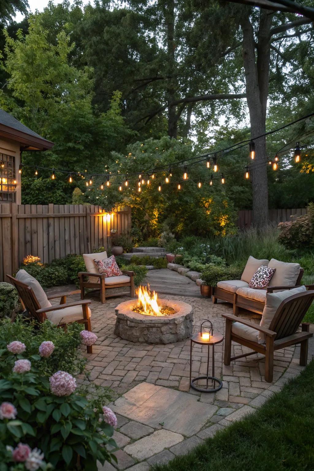 A fire pit can serve as the heart of your backyard, an ideal spot for gatherings.