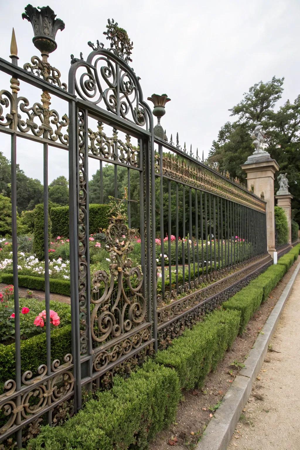 Ornamental iron fences add a classic touch to any home.