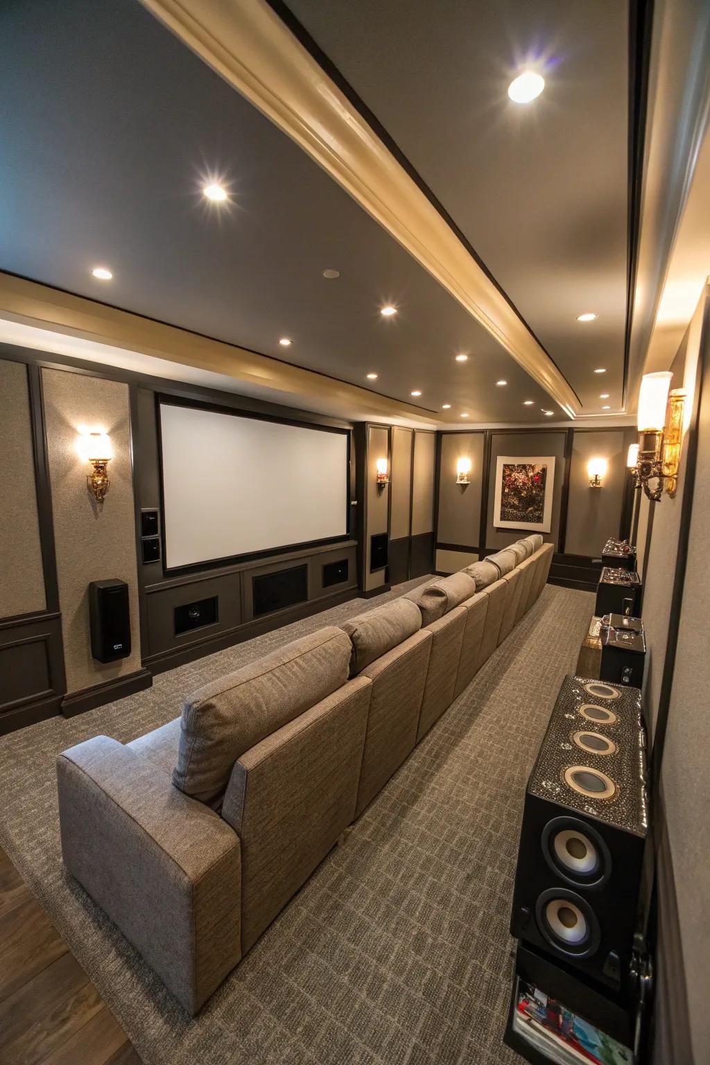 Built-in chairs give a streamlined choice for small cinemas.