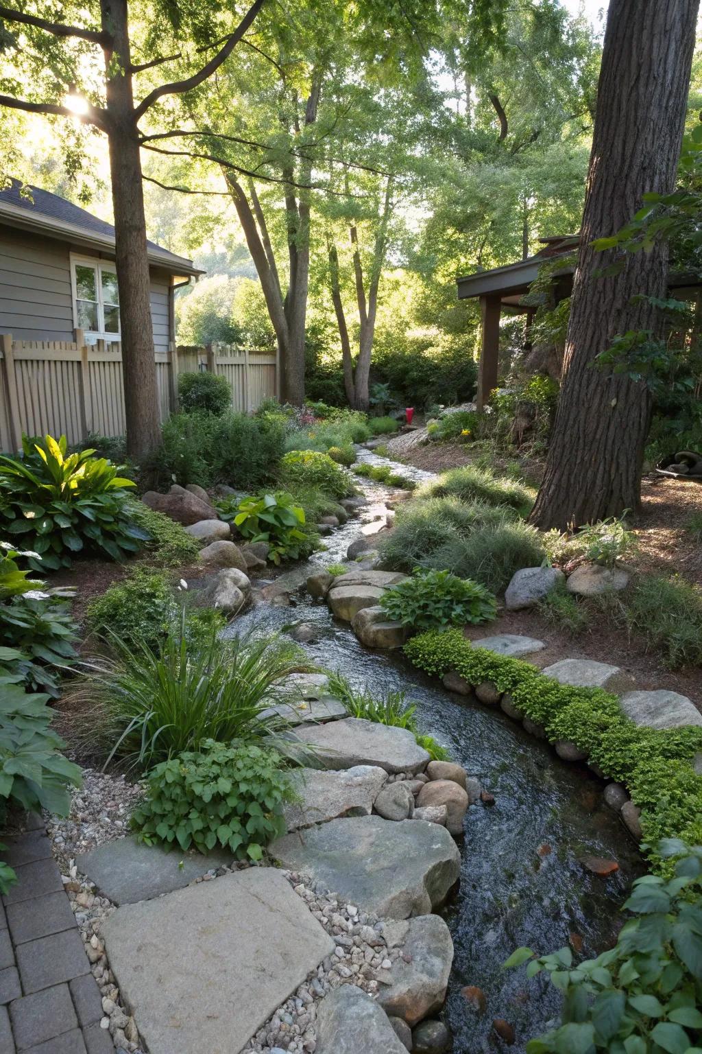 A split stream design adding intrigue and beauty.