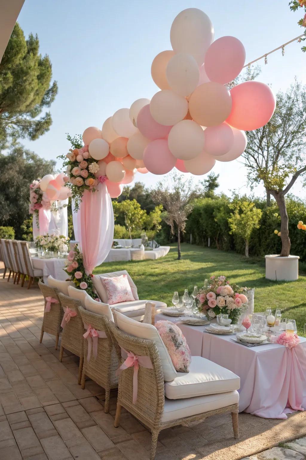 An engaging lounge space for attendees to revel in the baby shower merriments.