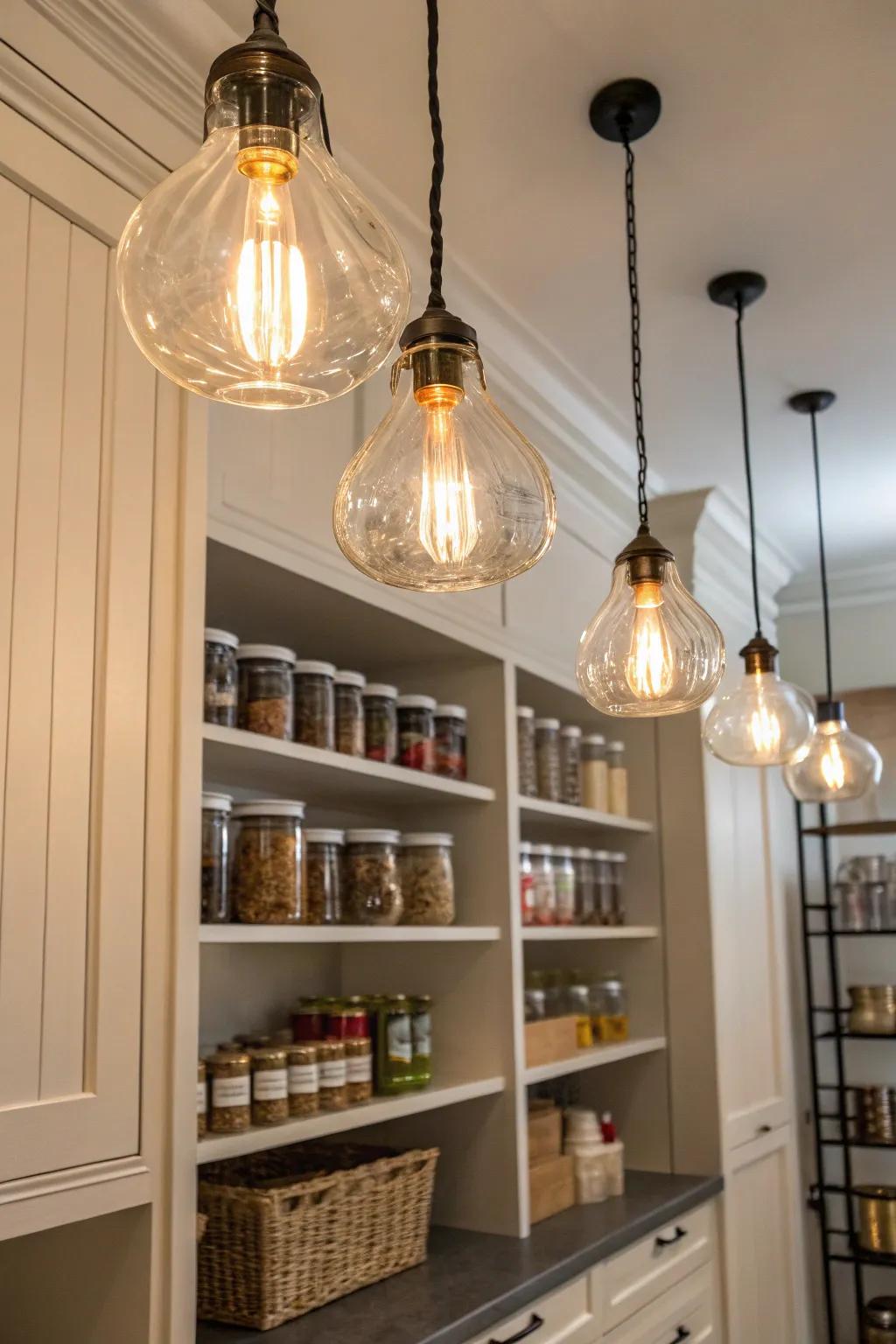 Pendant lights introduce allure and character.