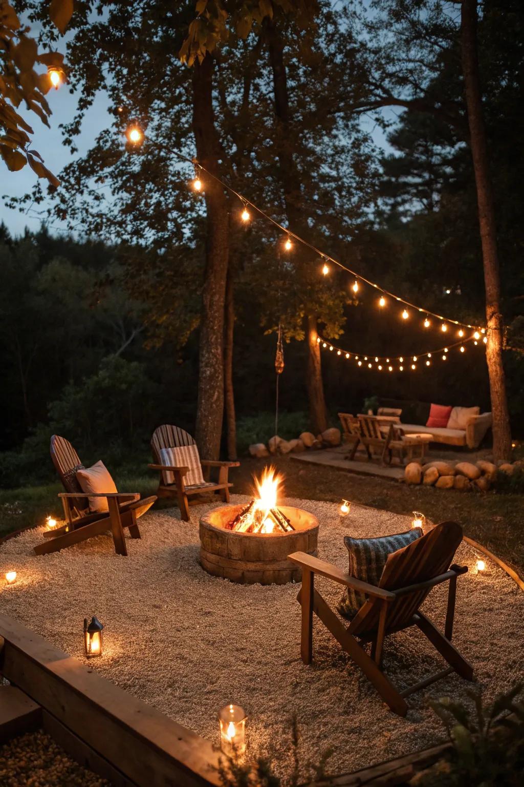 Gather around the fire in a warm and welcoming setting.