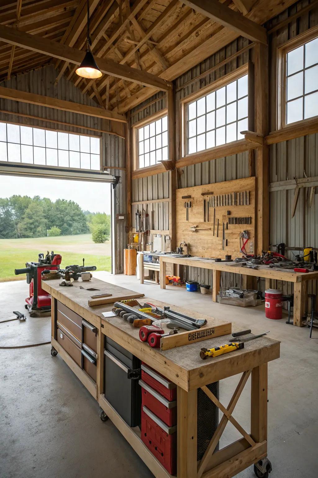 Build the quintessential project area within your pole barn.