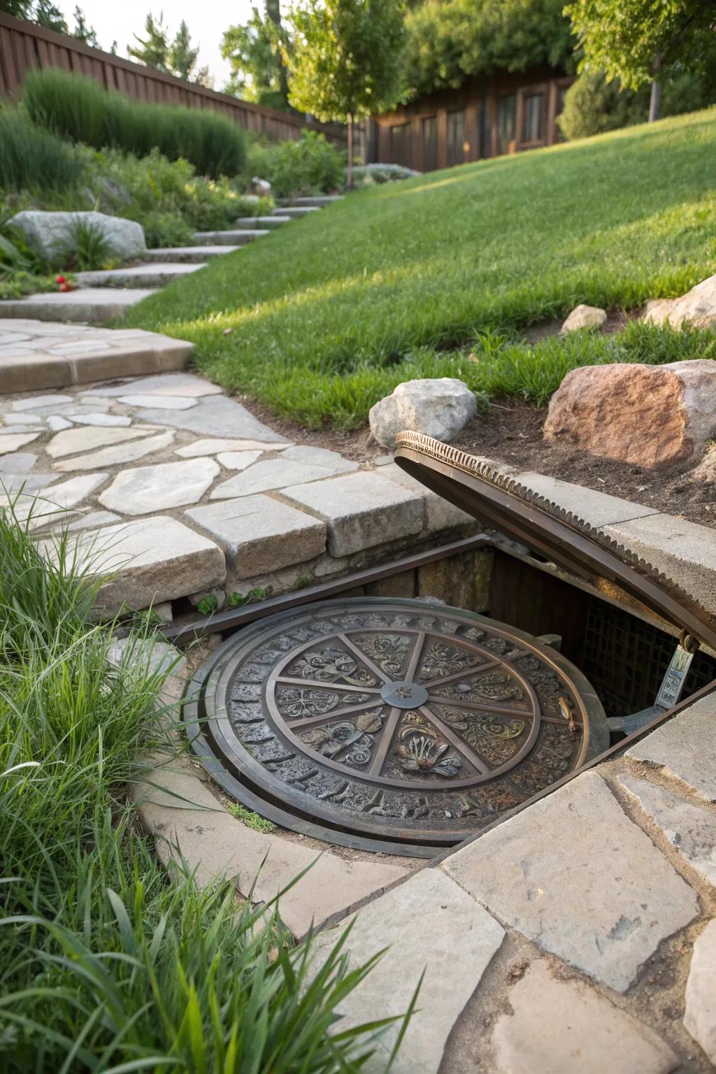 Discover the art of subtlety with this underground rainwater collection system, where elegance meets functionality.