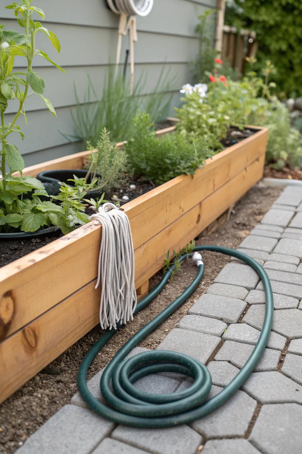 Effortless hydration: Soaker hoses bring simplicity and style to your garden.