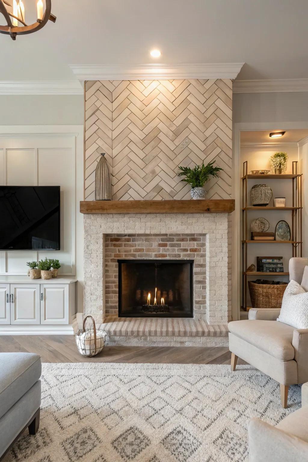 Herringbone pattern for a touch of elegance in your living space.