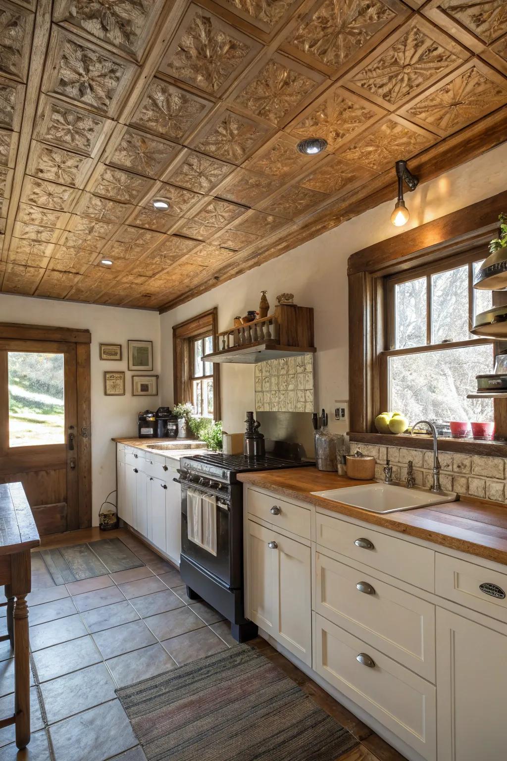 Textured panels add depth and character.