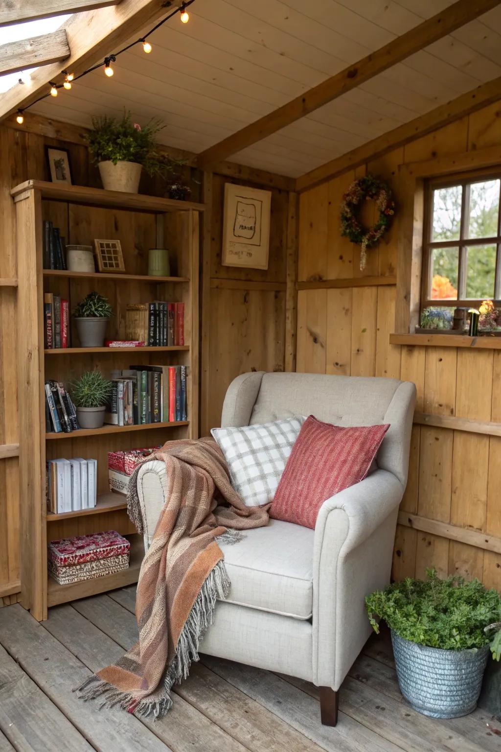 An intimate nook perfect for relaxing with a novel.