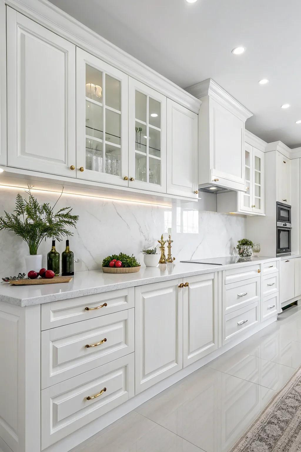 Consistent cabinets create a seamless, sophisticated kitchen environment.