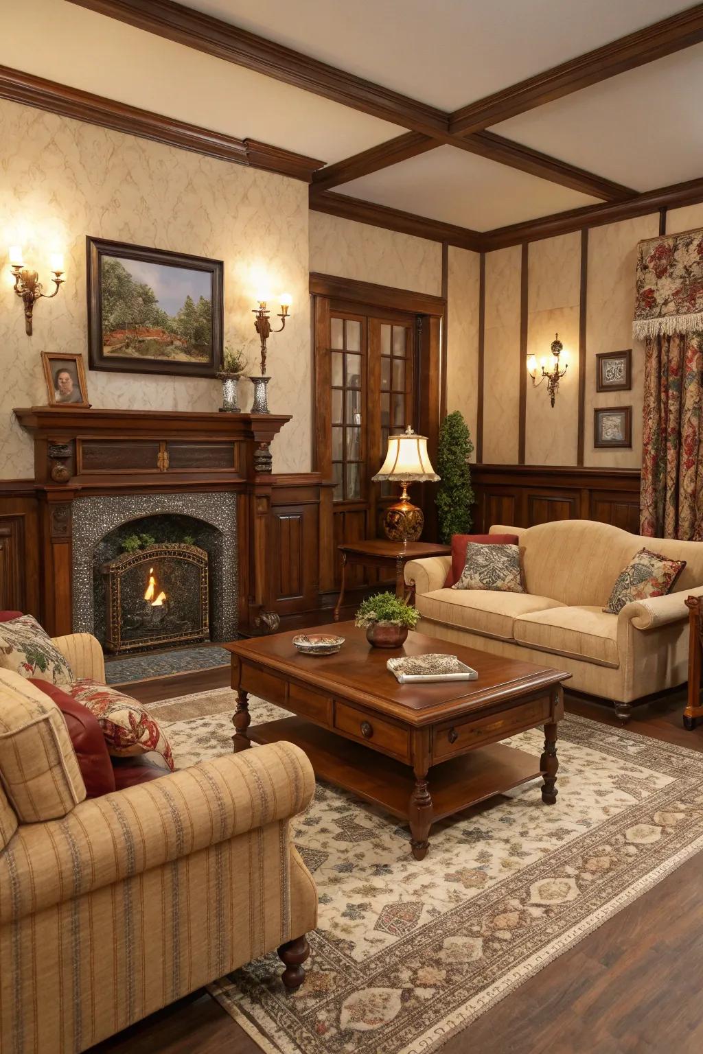 Create a cozy retreat with traditional charm in your Sims 4 living room.