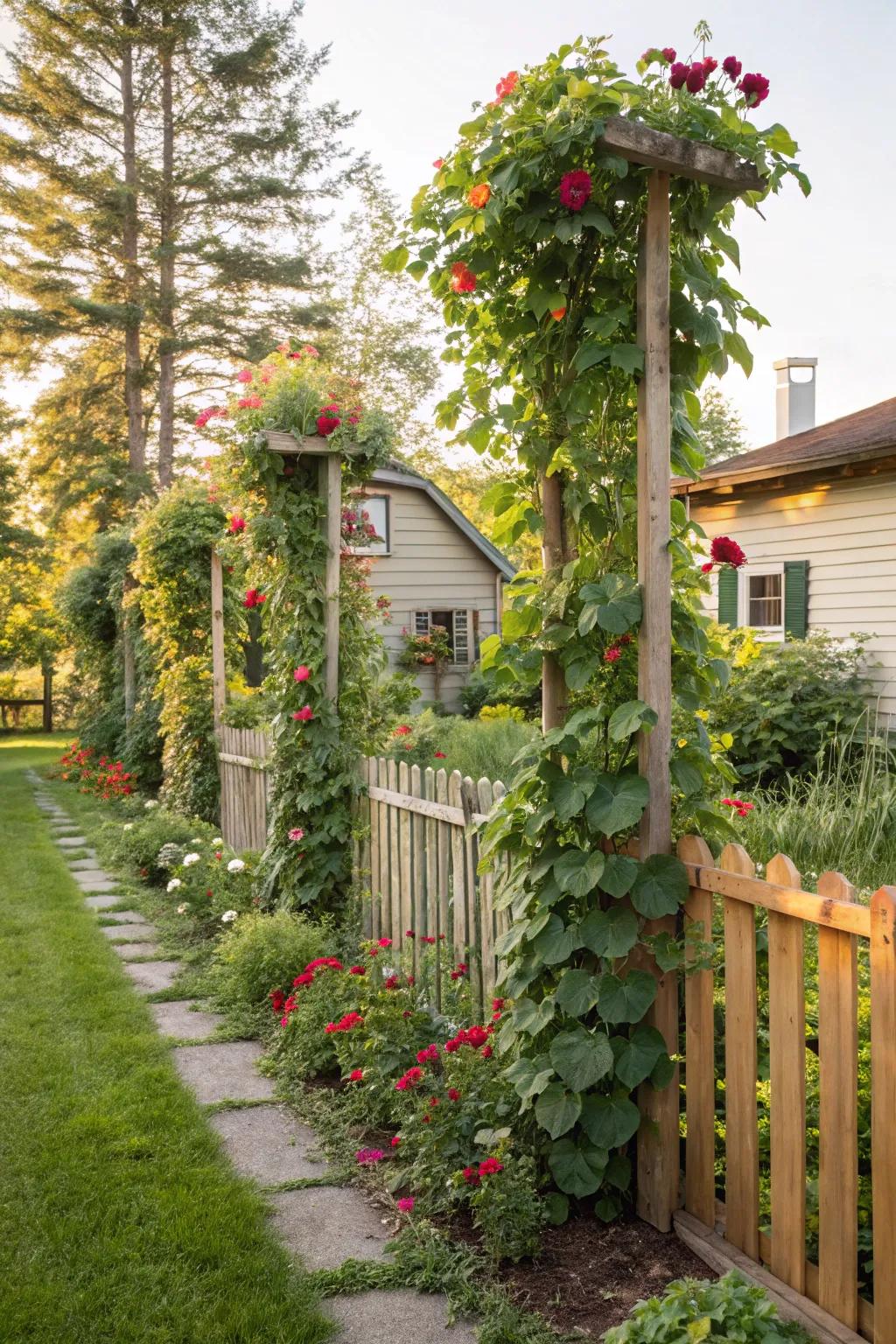 Maximize space with vertical gardens that flourish upwards.