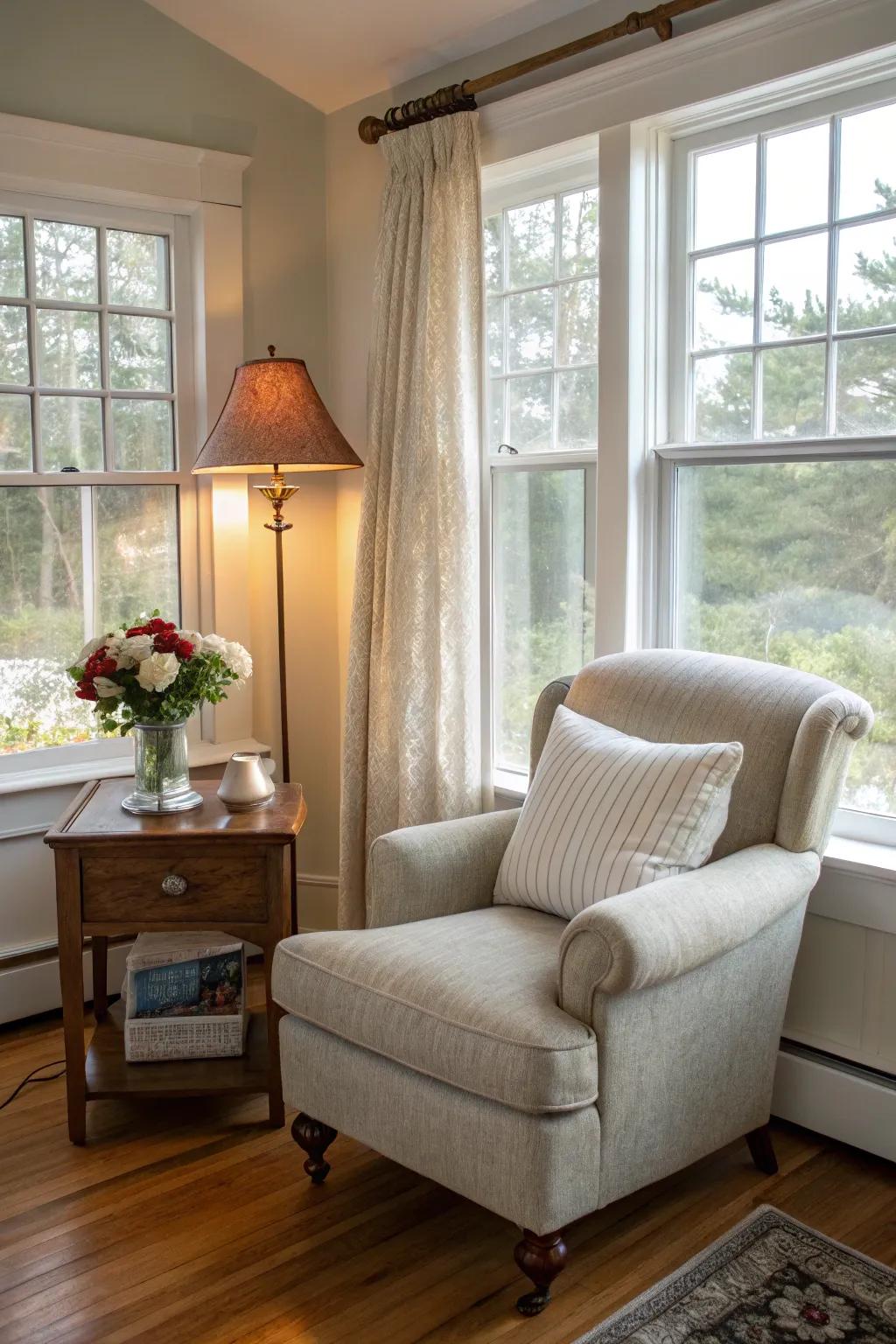 Cozy nooks provide a perfect spot for relaxation in smaller living rooms.