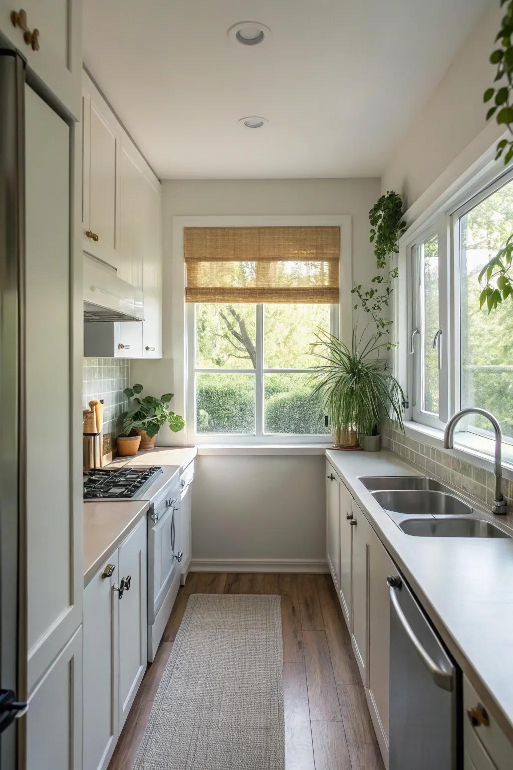 Capitalize on sunlight to brighten and enlarge your kitchen's feel.