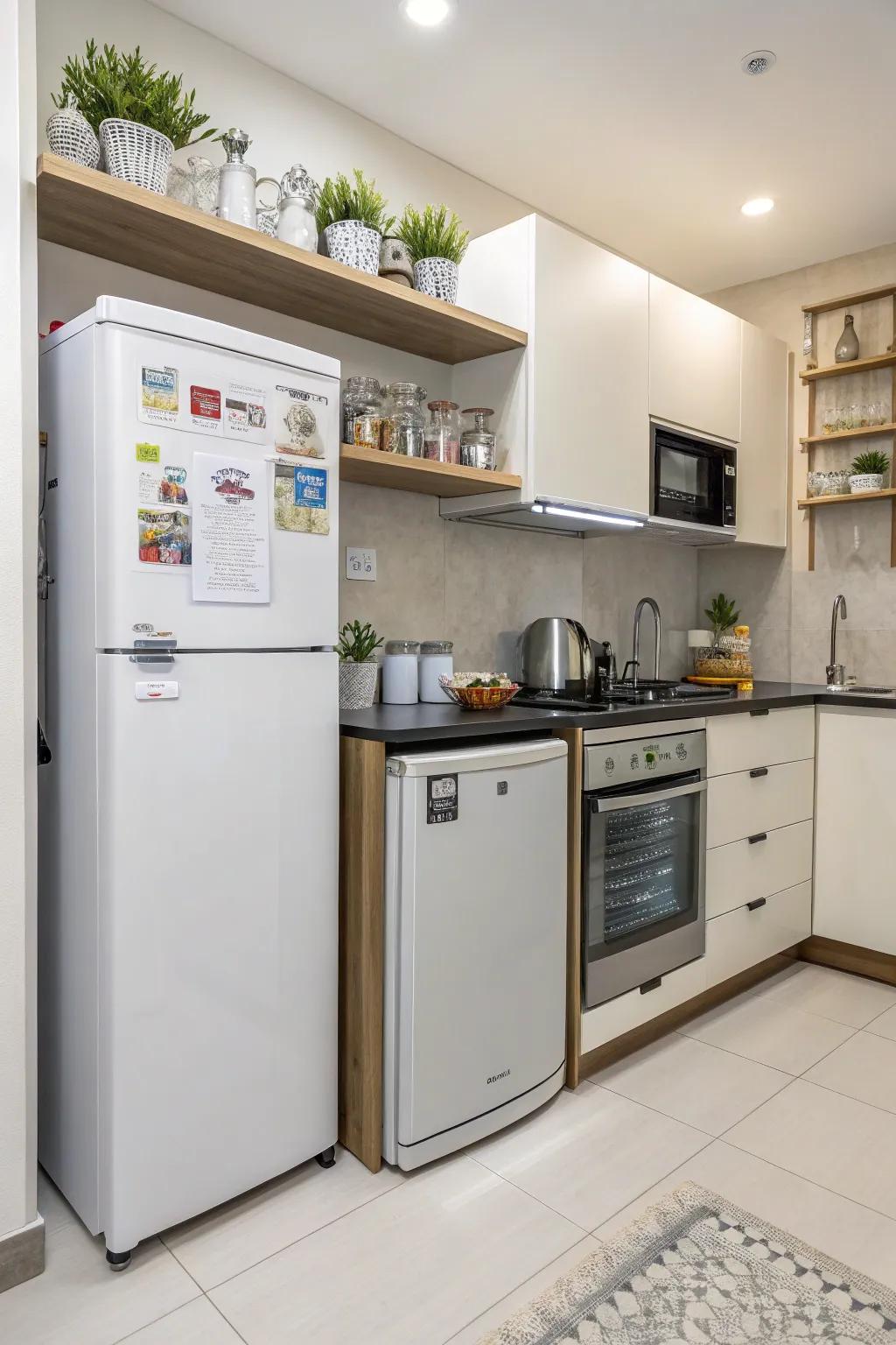 Small appliances assist in preserving a sleek and practical design.