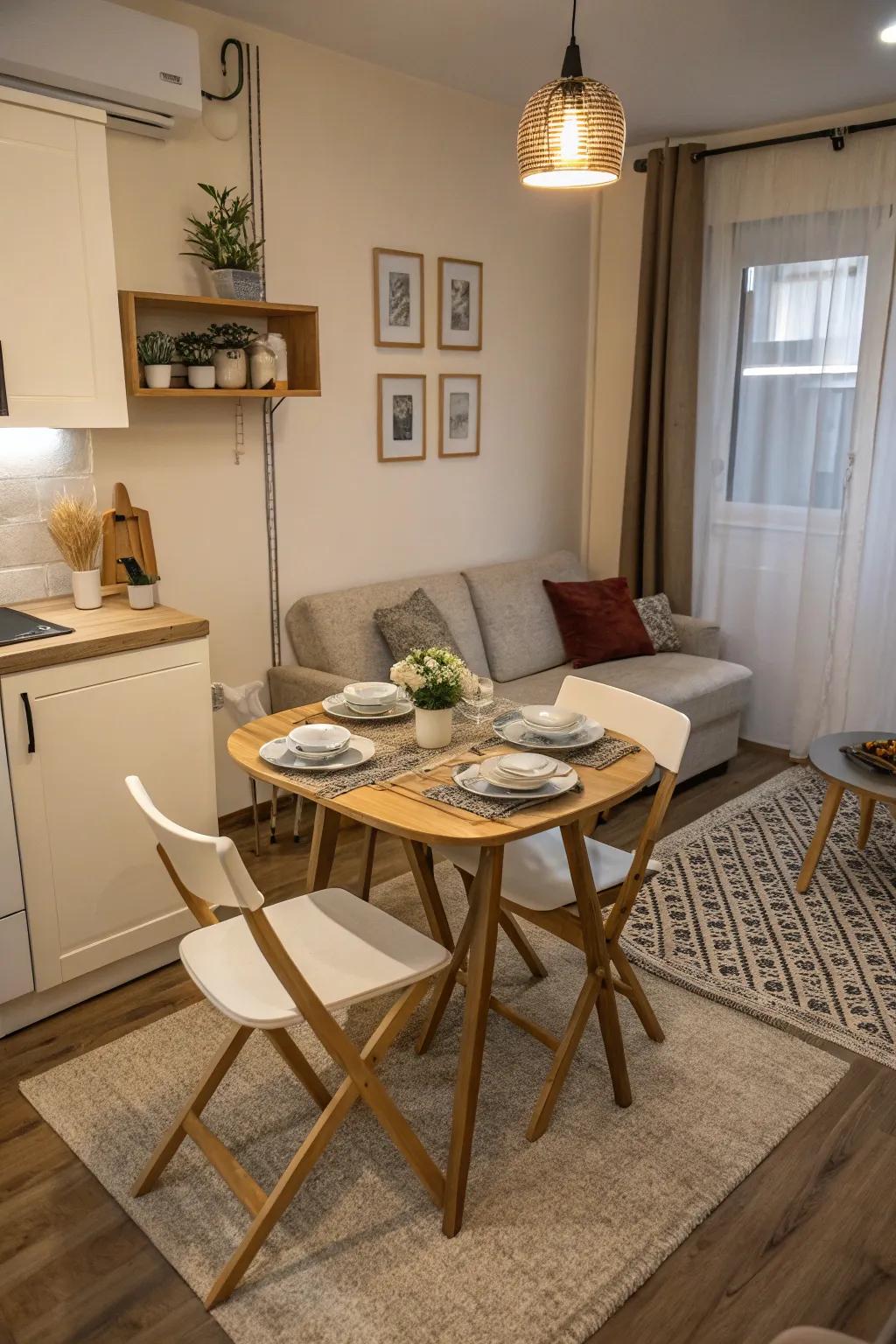 An extendable table adjusts to your hosting demands.