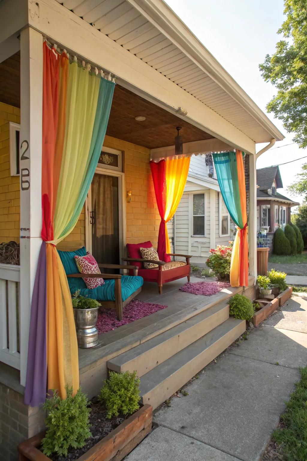 Vivid curtains infuse an energetic spirit into your outdoor get-togethers.