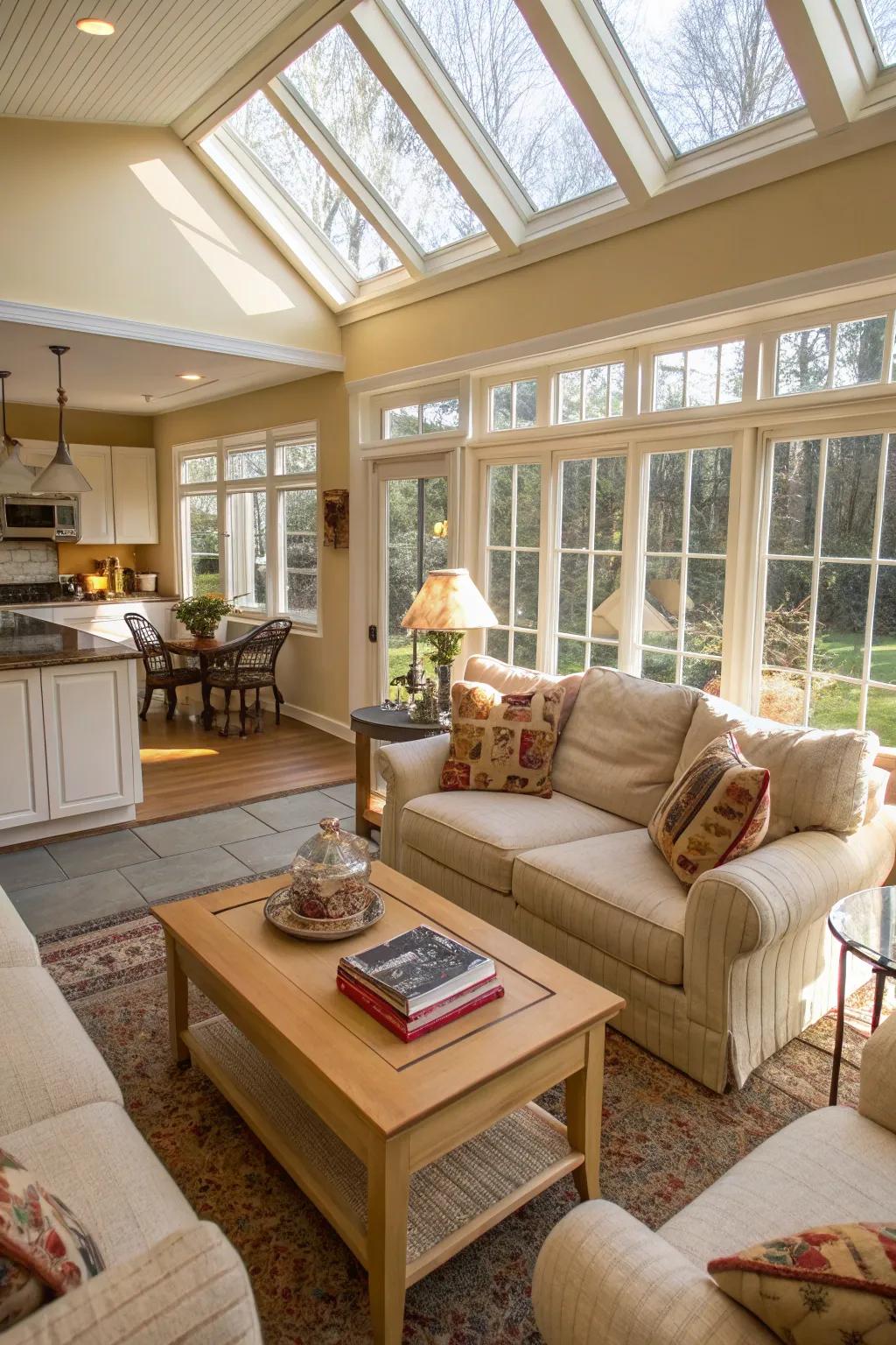 Comfortable furnishings invite relaxation and ease.