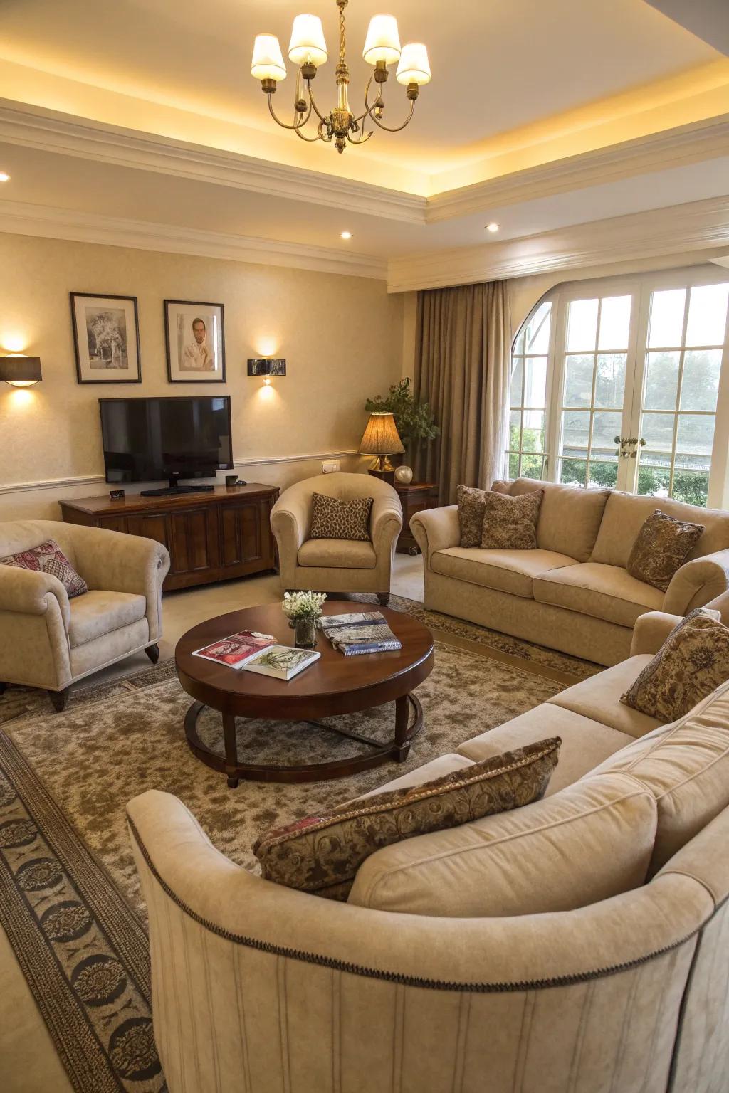 Cozy seating arrangement perfect for gatherings.