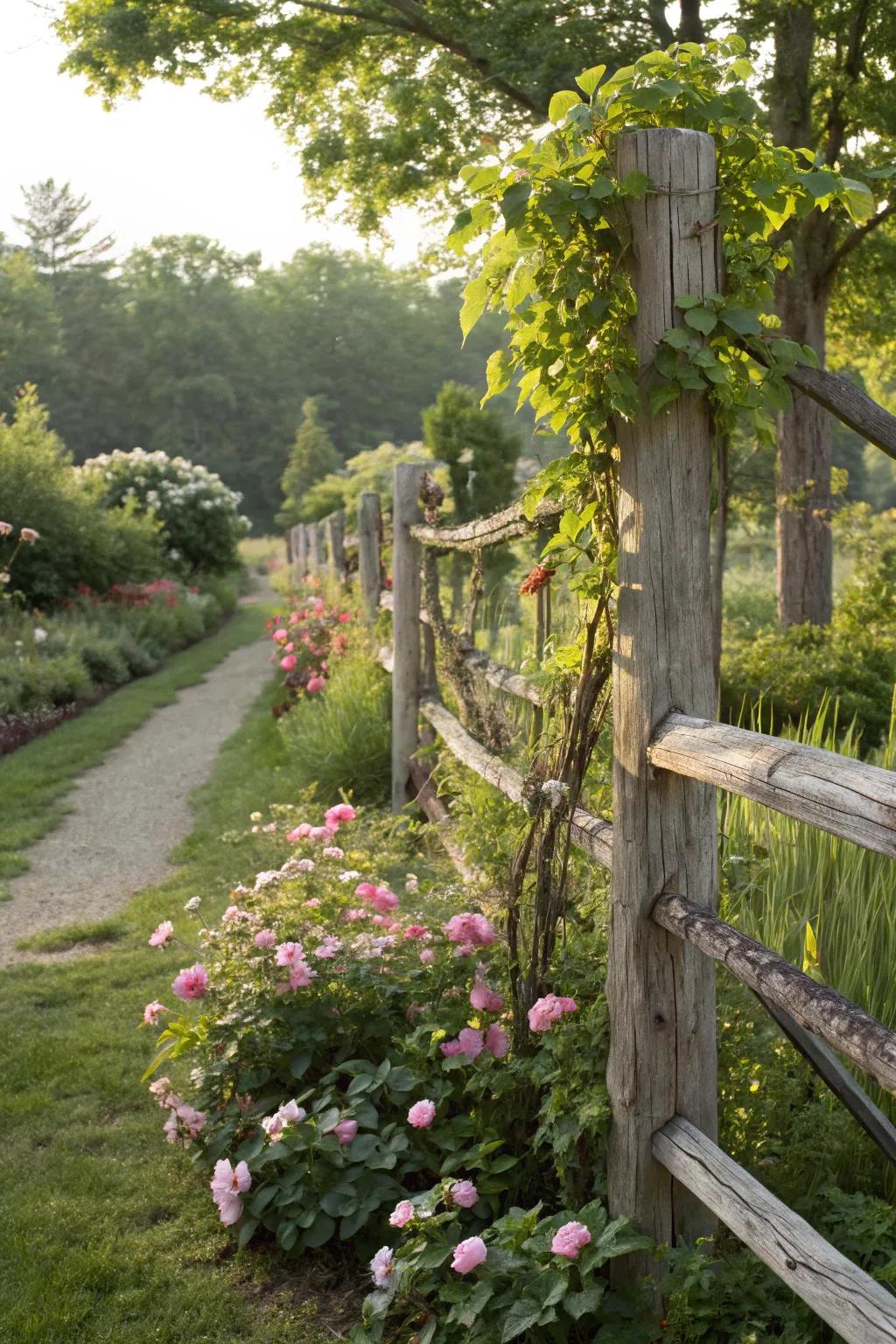 Untreated wood surfaces emanate a cozy homespun appeal.