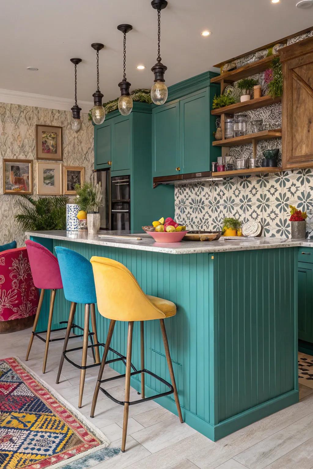 Make a statement with a pop of color on your wainscoting