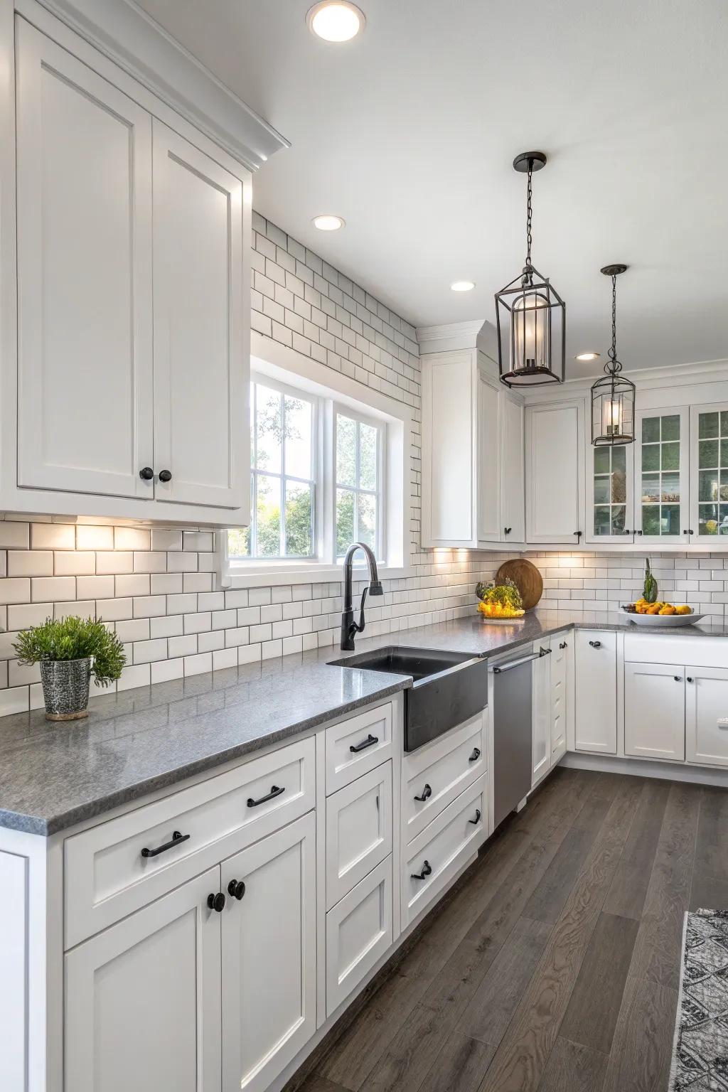 Subway tiles add texture and depth to this modern kitchen.