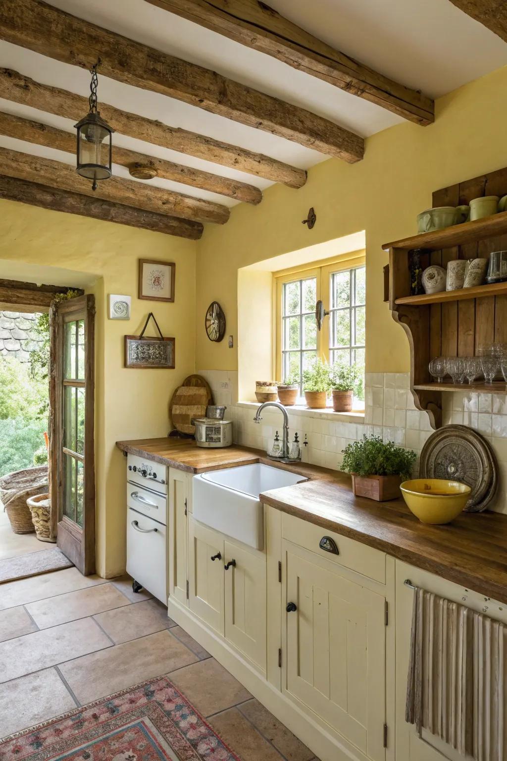 Gentle cream walls fashion a cozy and welcoming atmosphere.