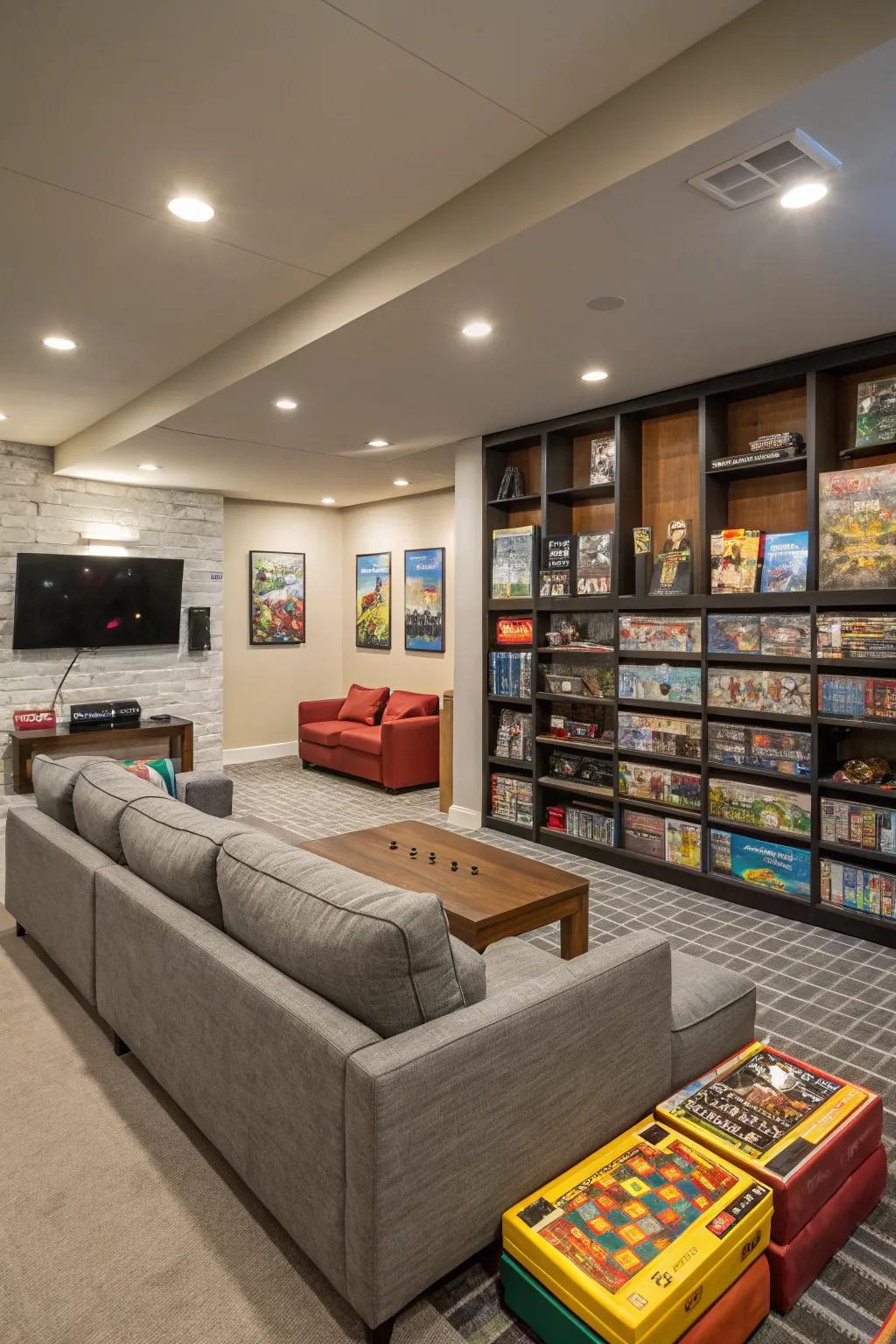 Zoning your game room for diverse activities maximizes space efficiency.