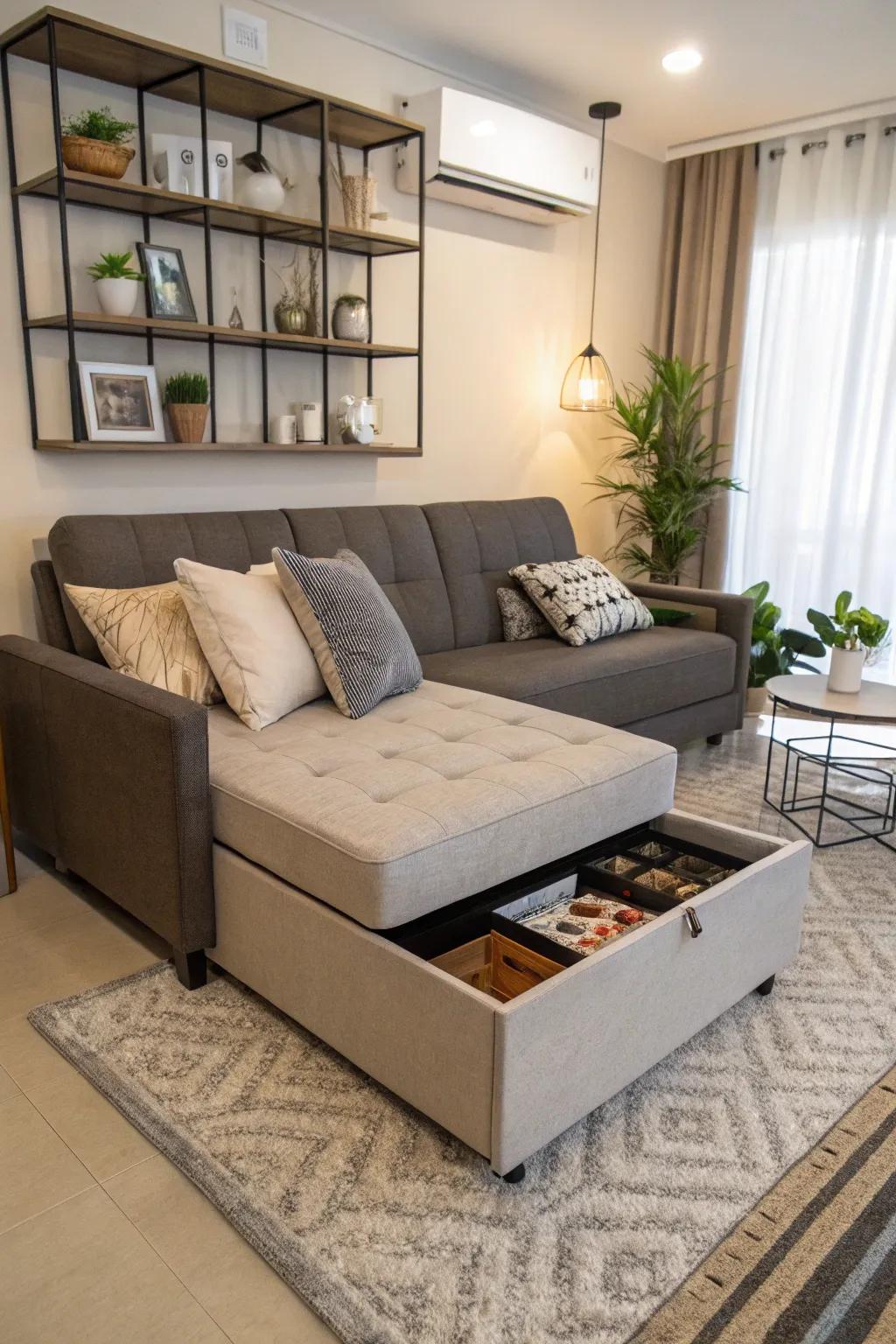 Multi-functional furniture helps you get the most out of a small space.