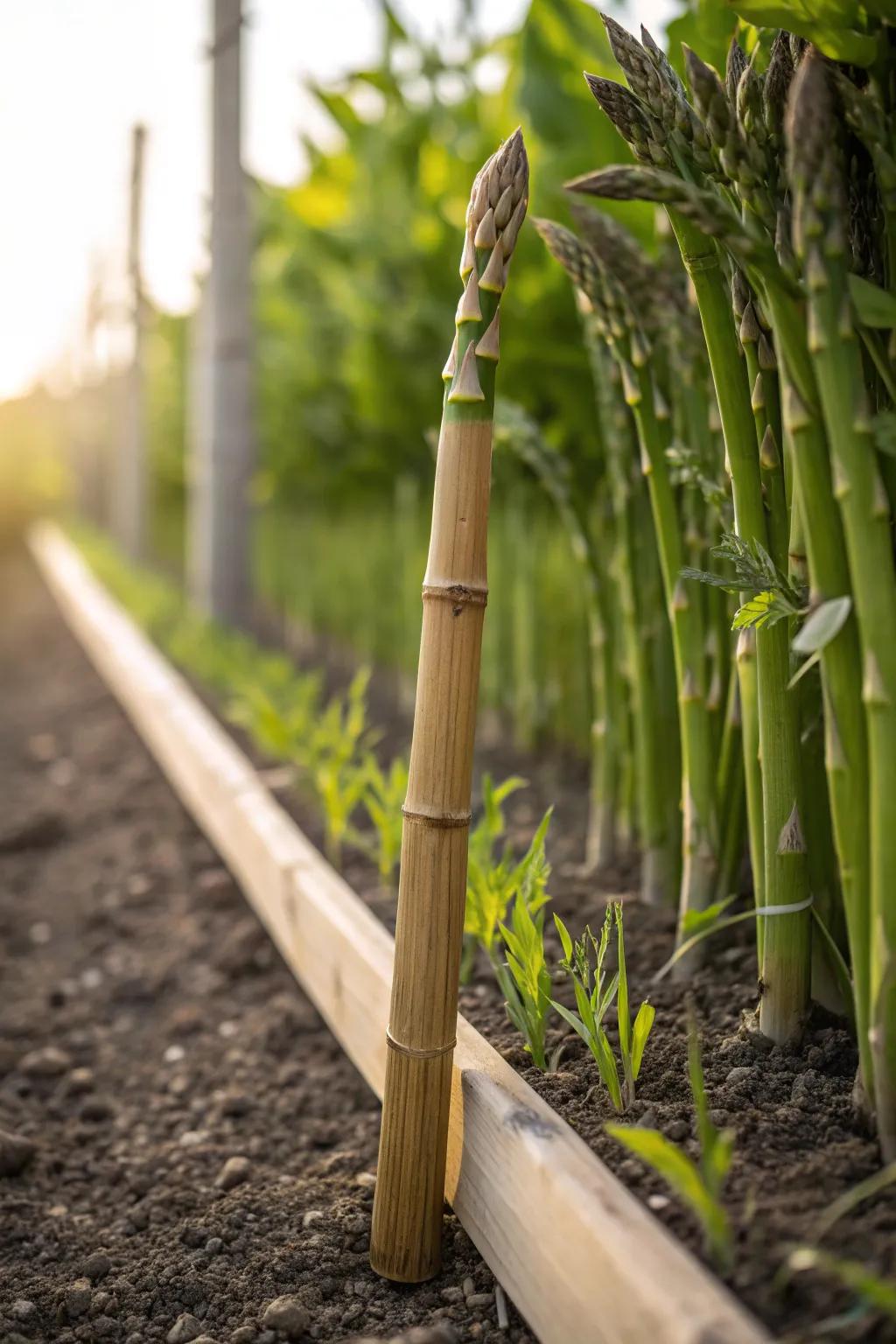 Elevate your garden design with these stylish and supportive asparagus stakes.