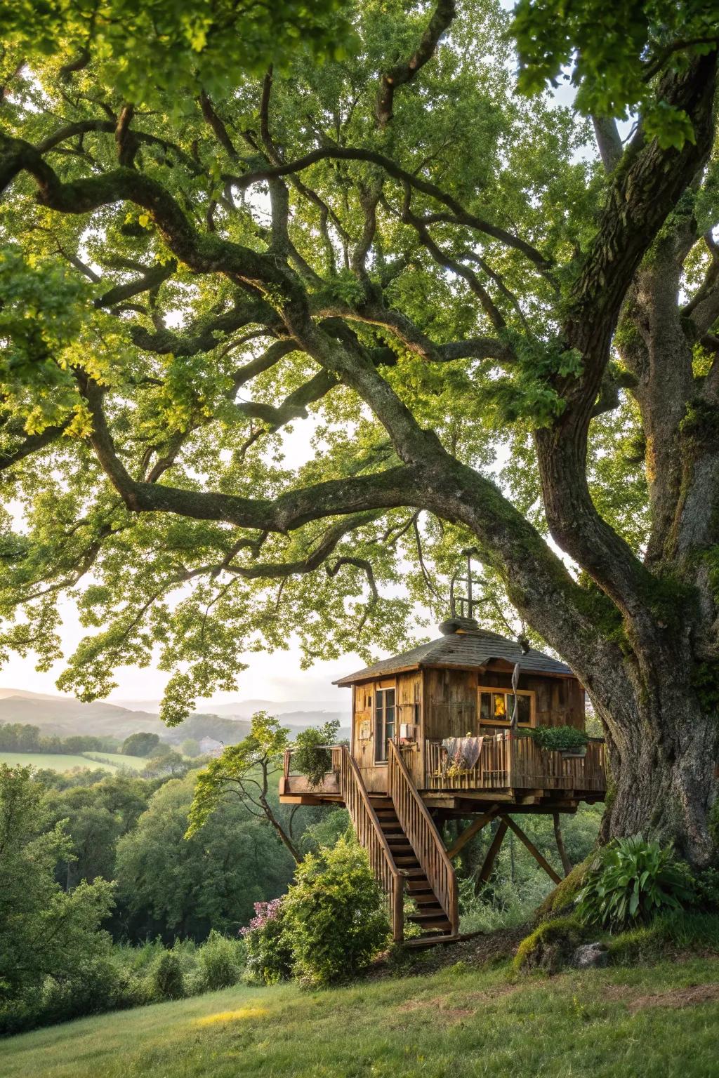 A tree fort offering a magical hideout