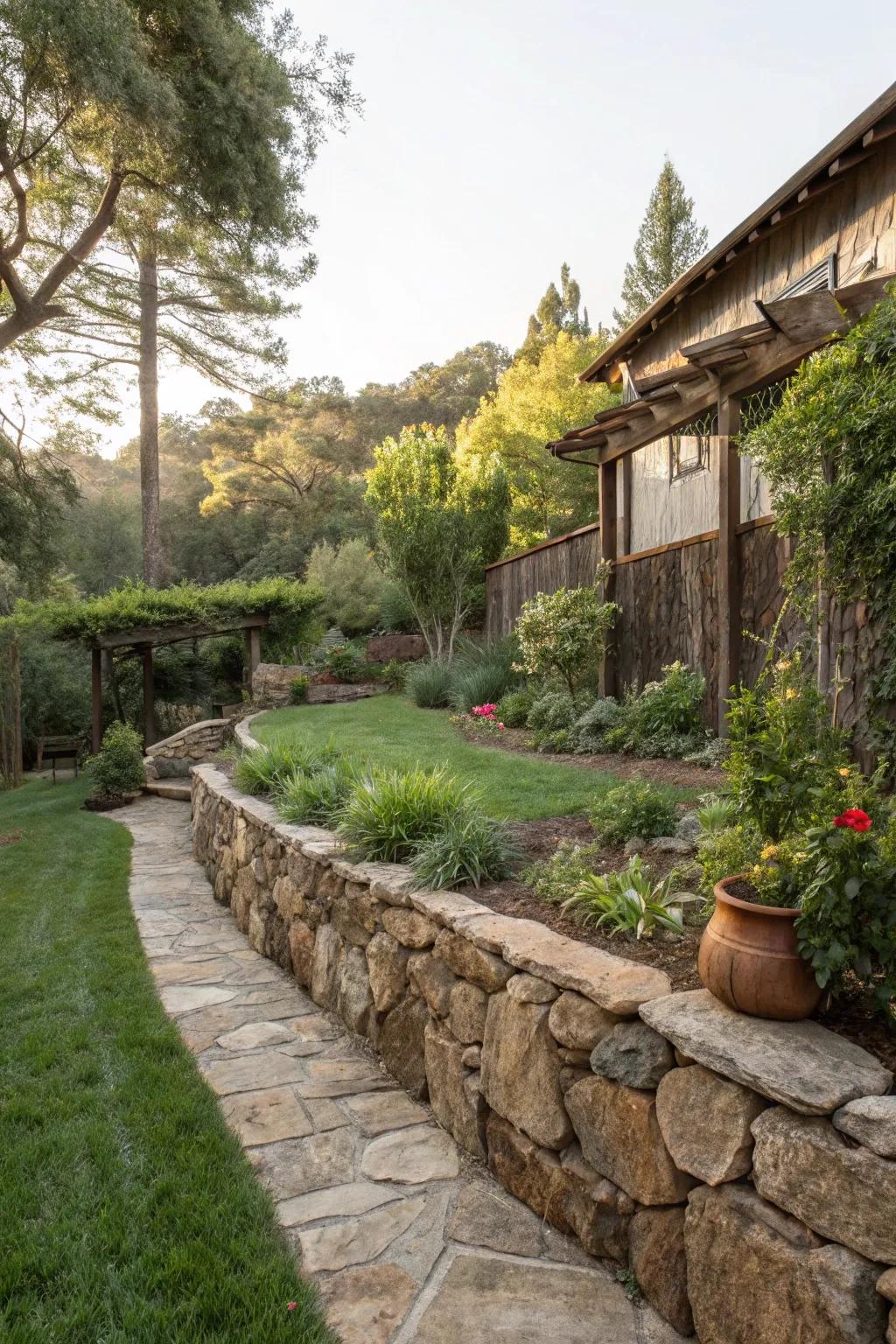 Stonework reinforcement structures evoke a rustic fascination.