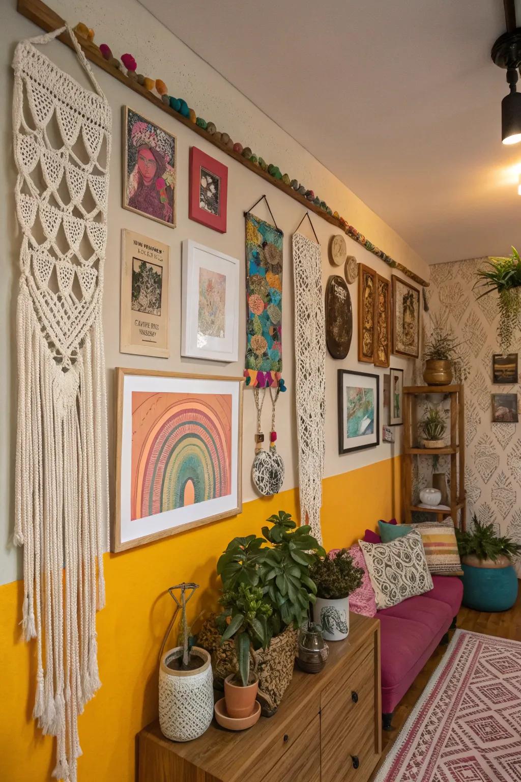 Creative decor injects personality into your boho loft with character and charm.