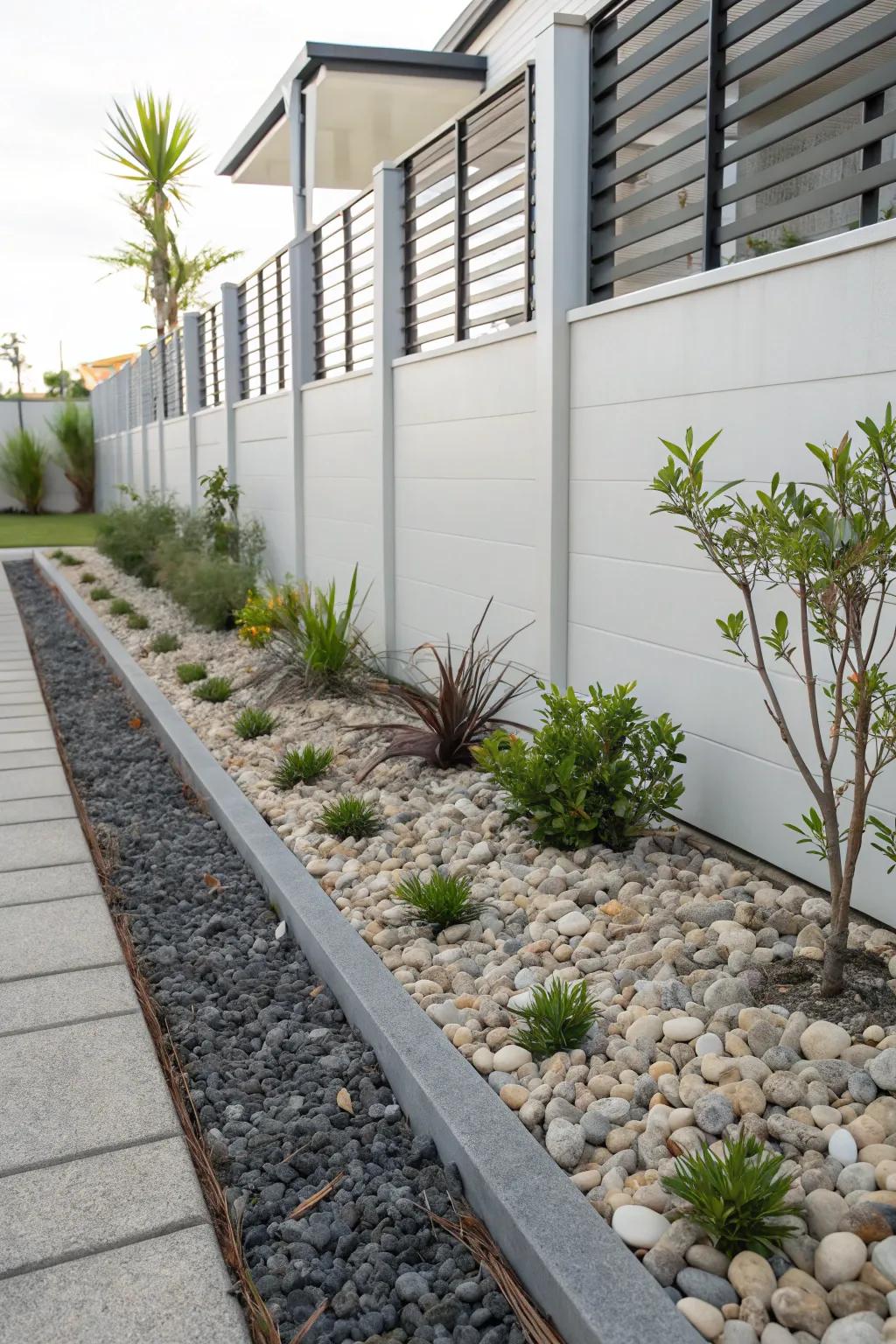 Gravel provides a modern, clean finish.