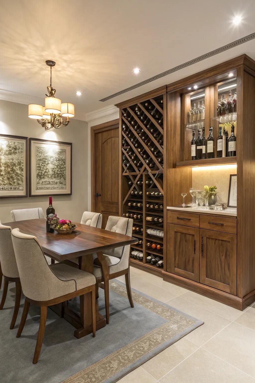 A unified look that effortlessly integrates the wine rack into your house.