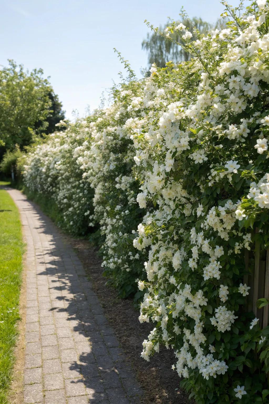 Enjoy both privacy and fragrance with mock orange.