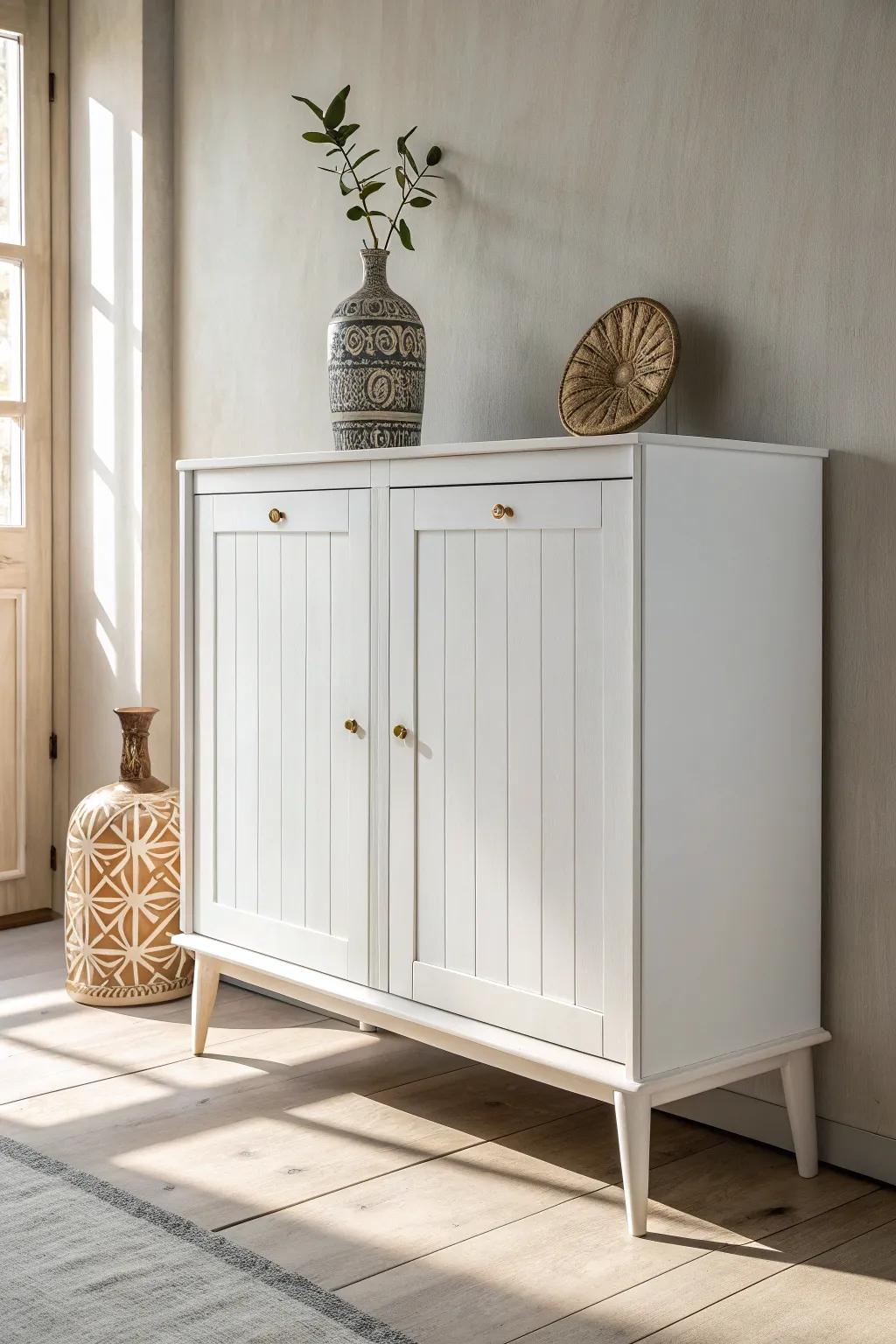 Embrace the timeless allure of classic white elegance, where simplicity meets striking beauty.