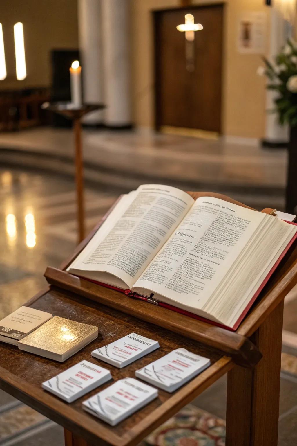 A well-placed Bible invites frequent engagement with scripture.
