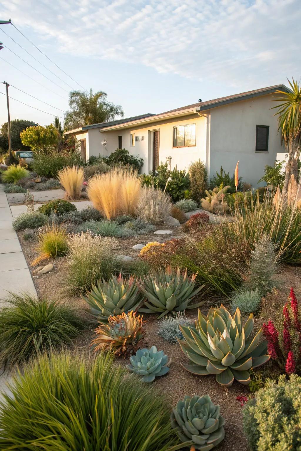 Drought-resistant plants are excellent for a low-upkeep yard.