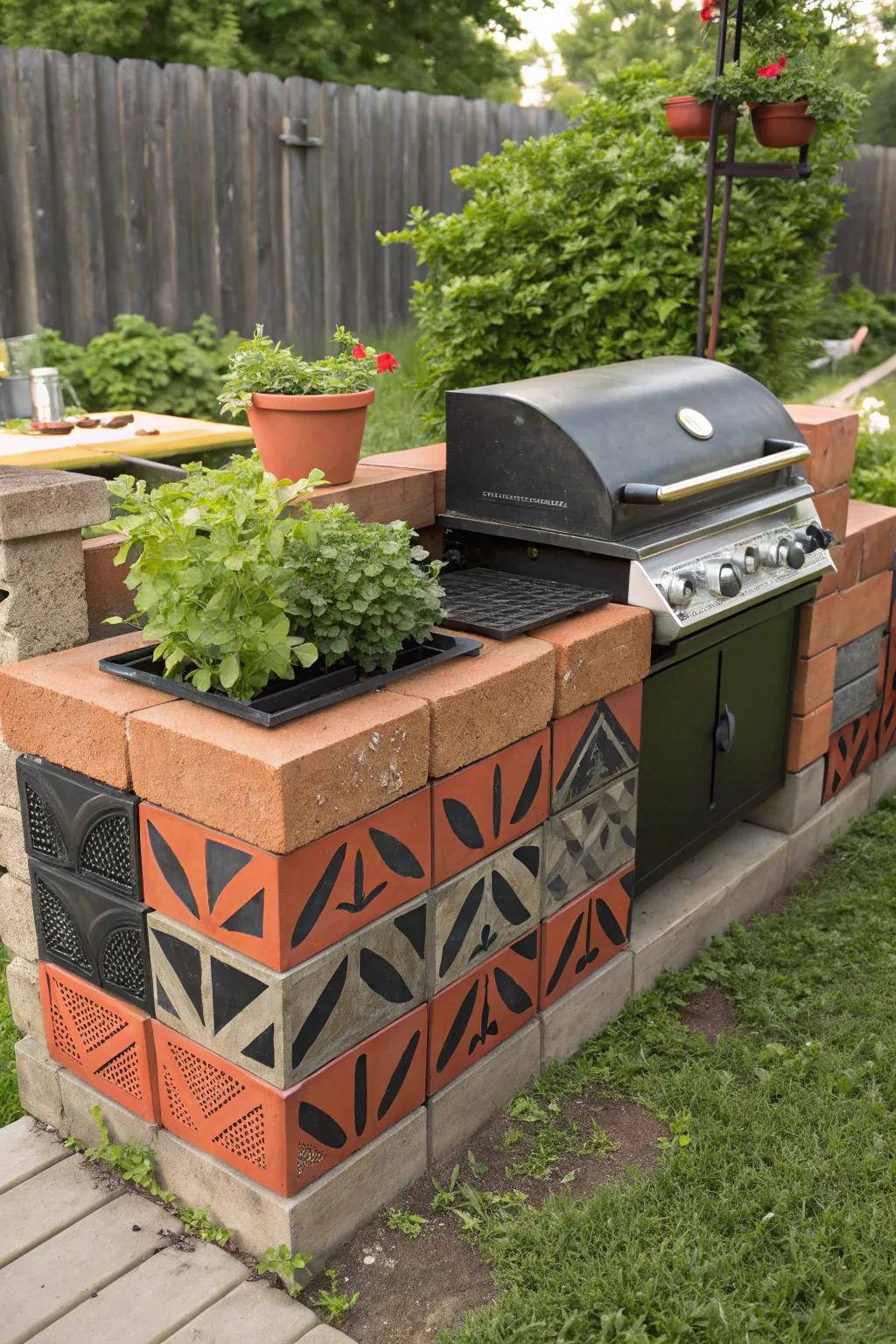 Transform your backyard into a Garden Oasis Grill with this handcrafted cinder block masterpiece.